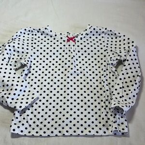 Little Me - Polka Dot Kids Shirt with Red bow Accent